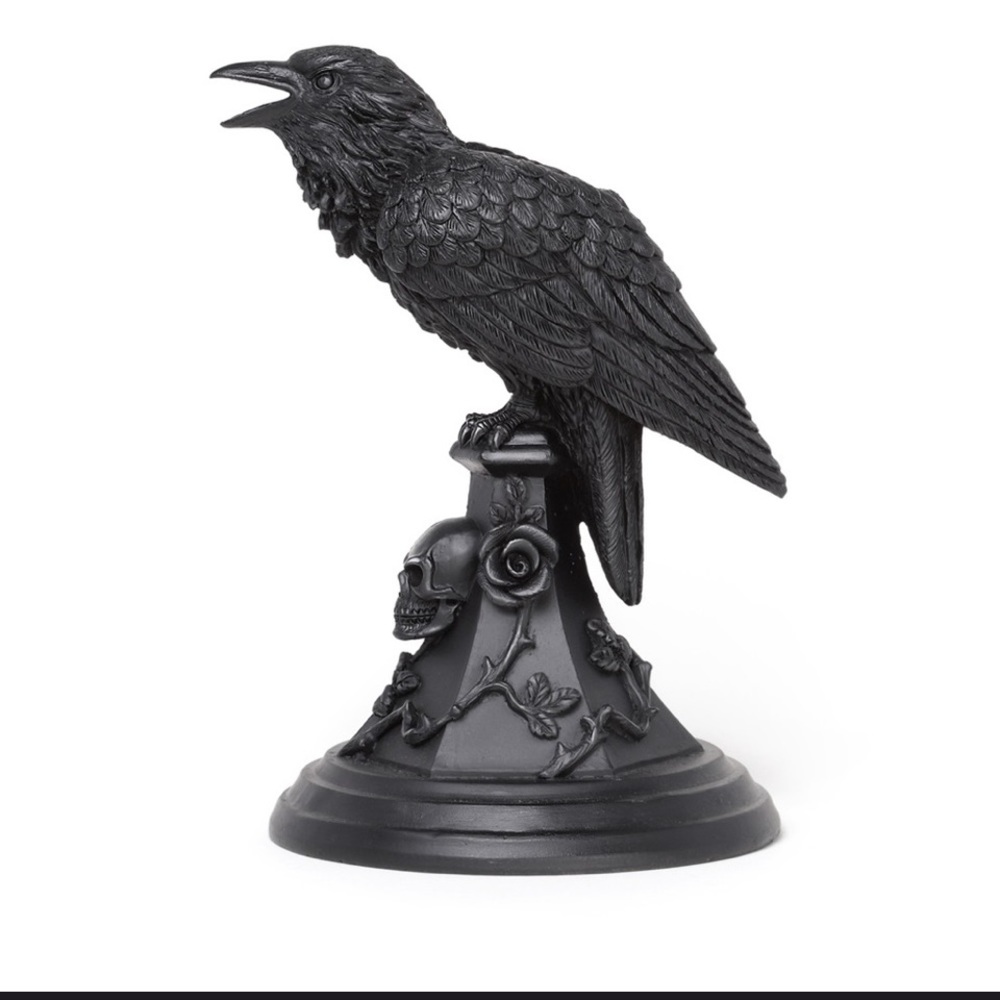 1 LEFT!!! Alchemy Gothic Black Raven Candle Stick Stand Black NWT - Picture 3 of 5